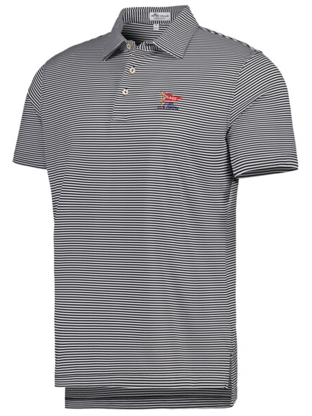 Men's 2023 U.S. Open Peter Millar Black Hales Performance Jersey Polo XL